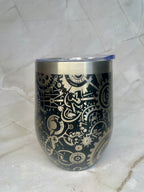 Steampunk Gear Engraved Stainless Steel Tumbler – Mechanical Cog Drinkware