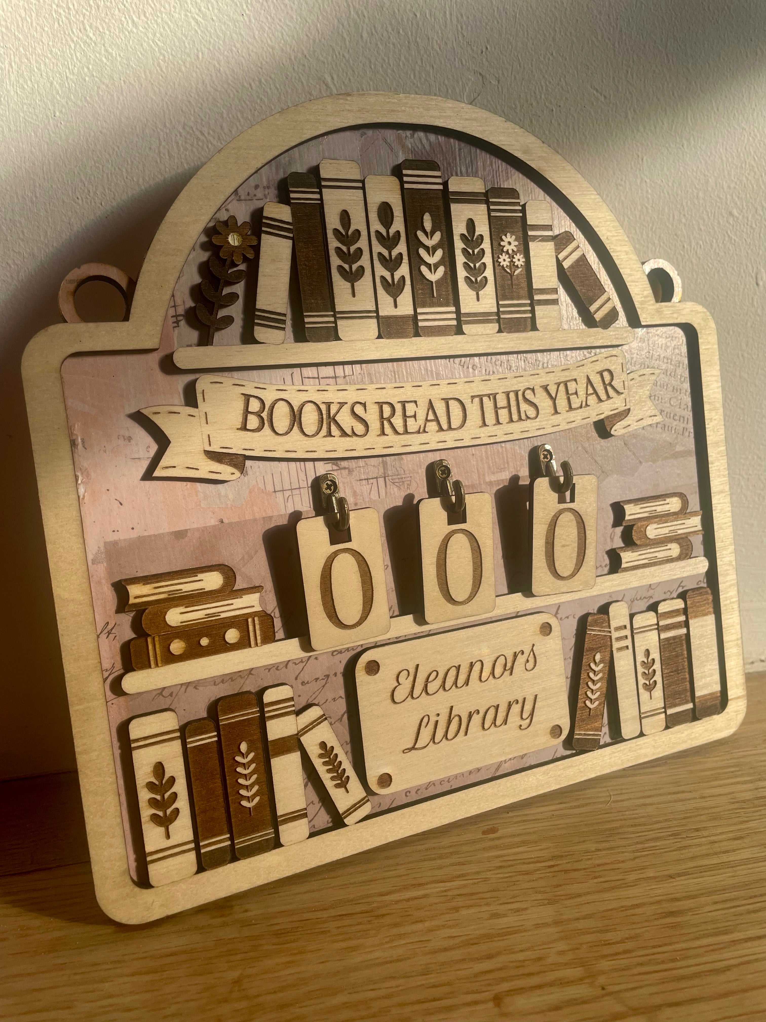 Personalised Books Read Tracker – Stand or Hanging Reading Counter Gift