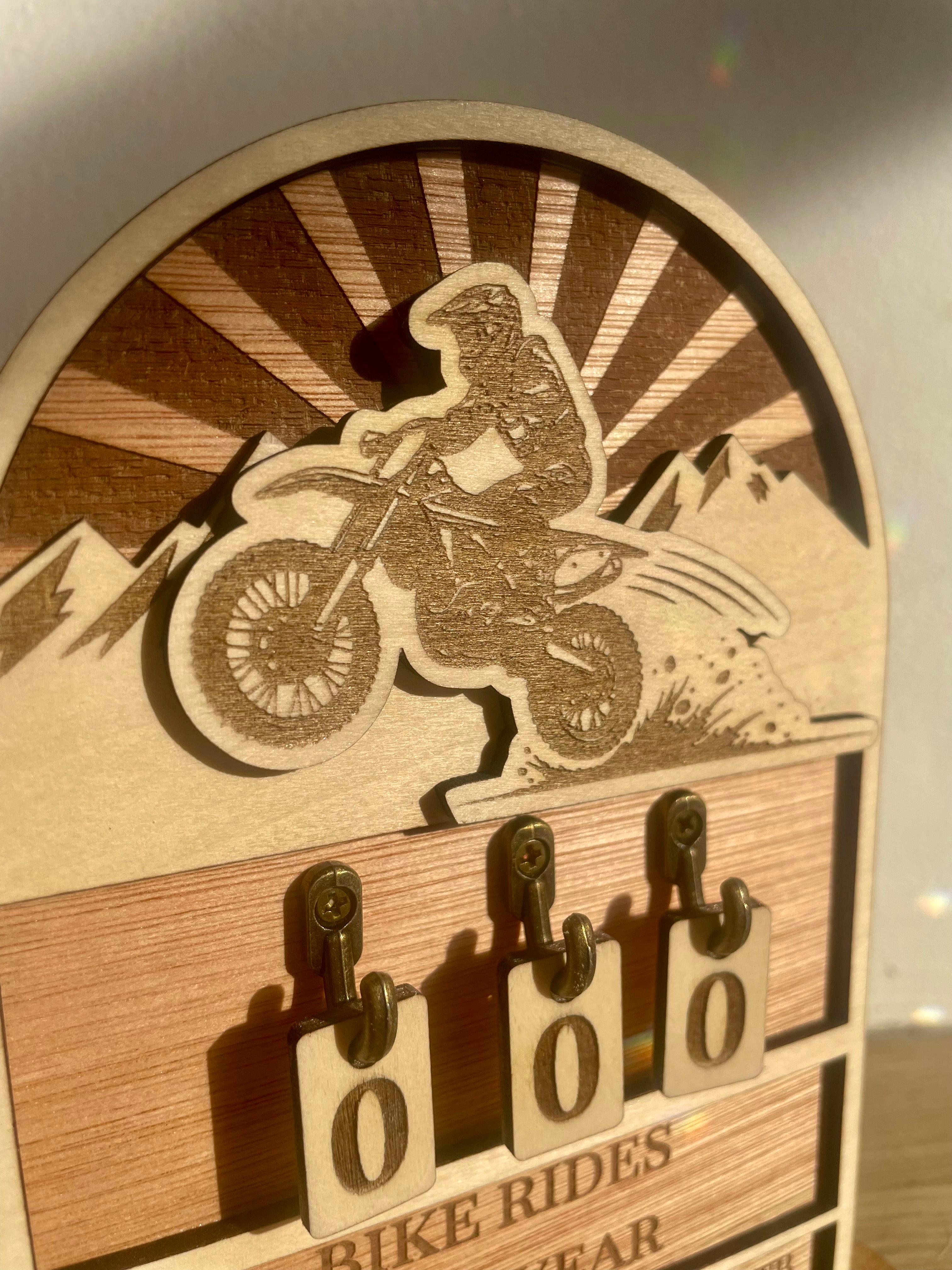 Personalised Ride Tracker with Number Tiles – Bike, Motocross or Motorbike Gift