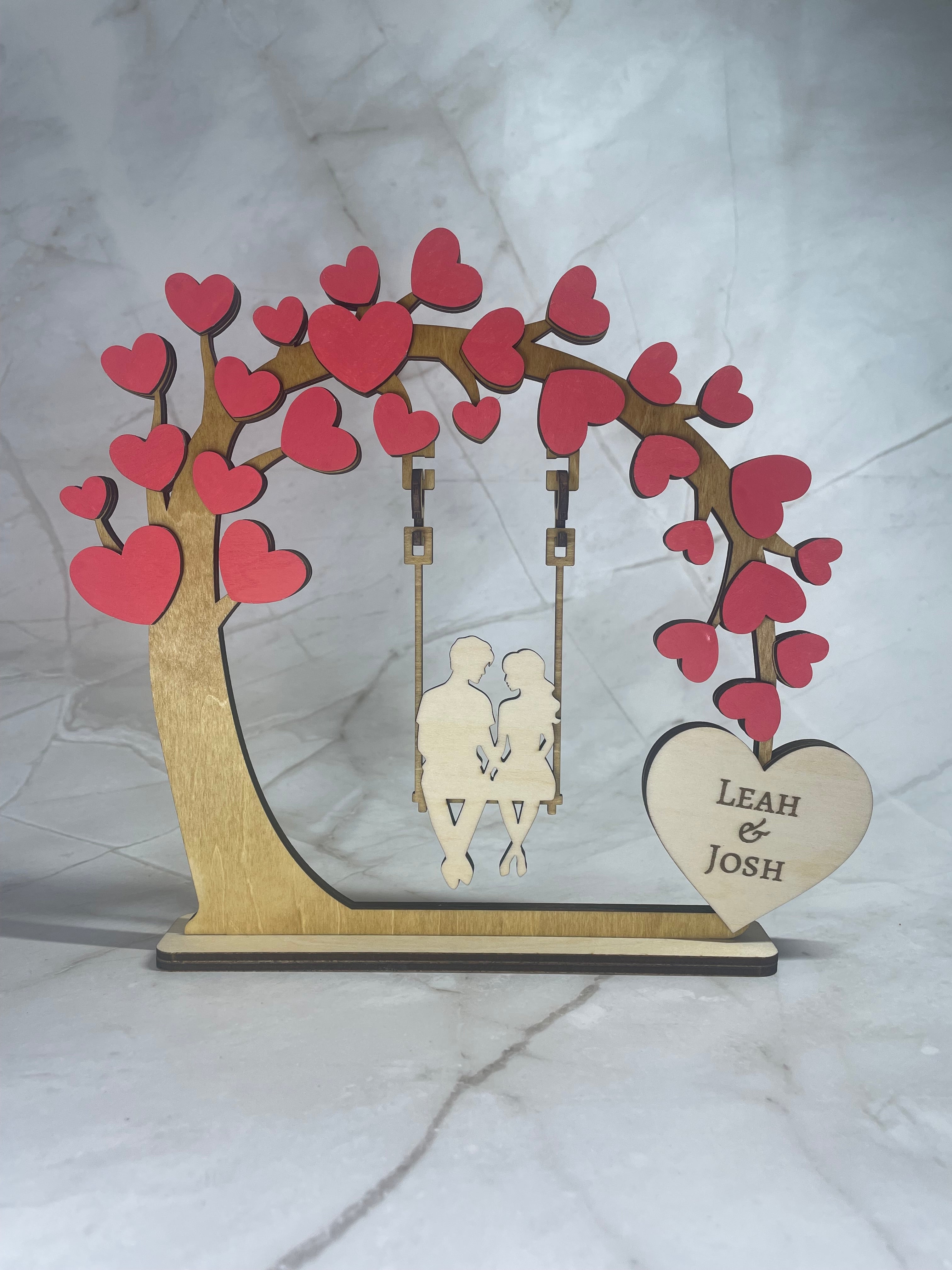 Personalised Couple Decorative Keepsake |  5 Year Wooden Anniversary Gift