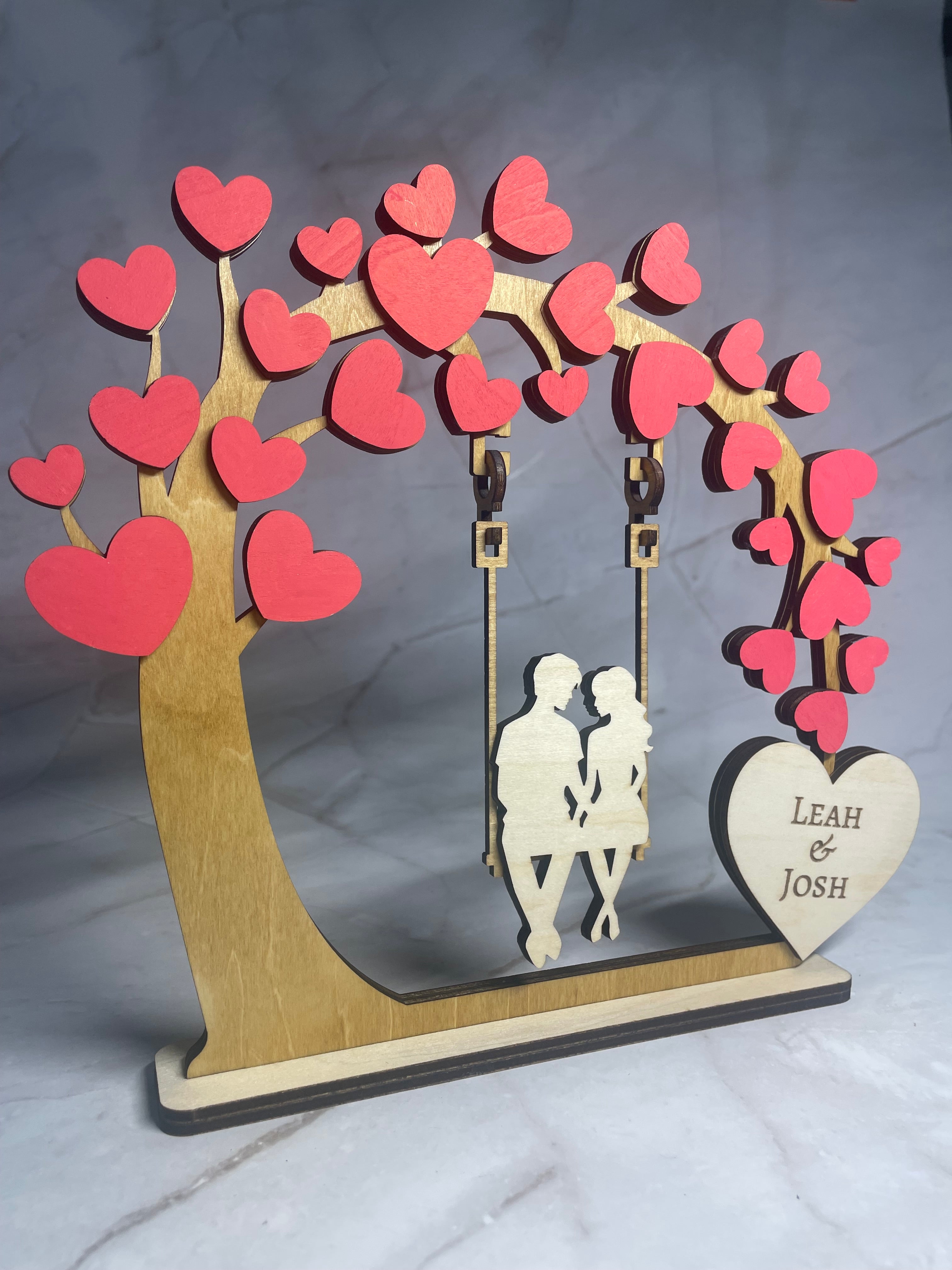 Personalised Couple Decorative Keepsake |  5 Year Wooden Anniversary Gift