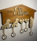 Personalised Wooden Family Key Holder – Custom Name or “Our Family” Key Rack