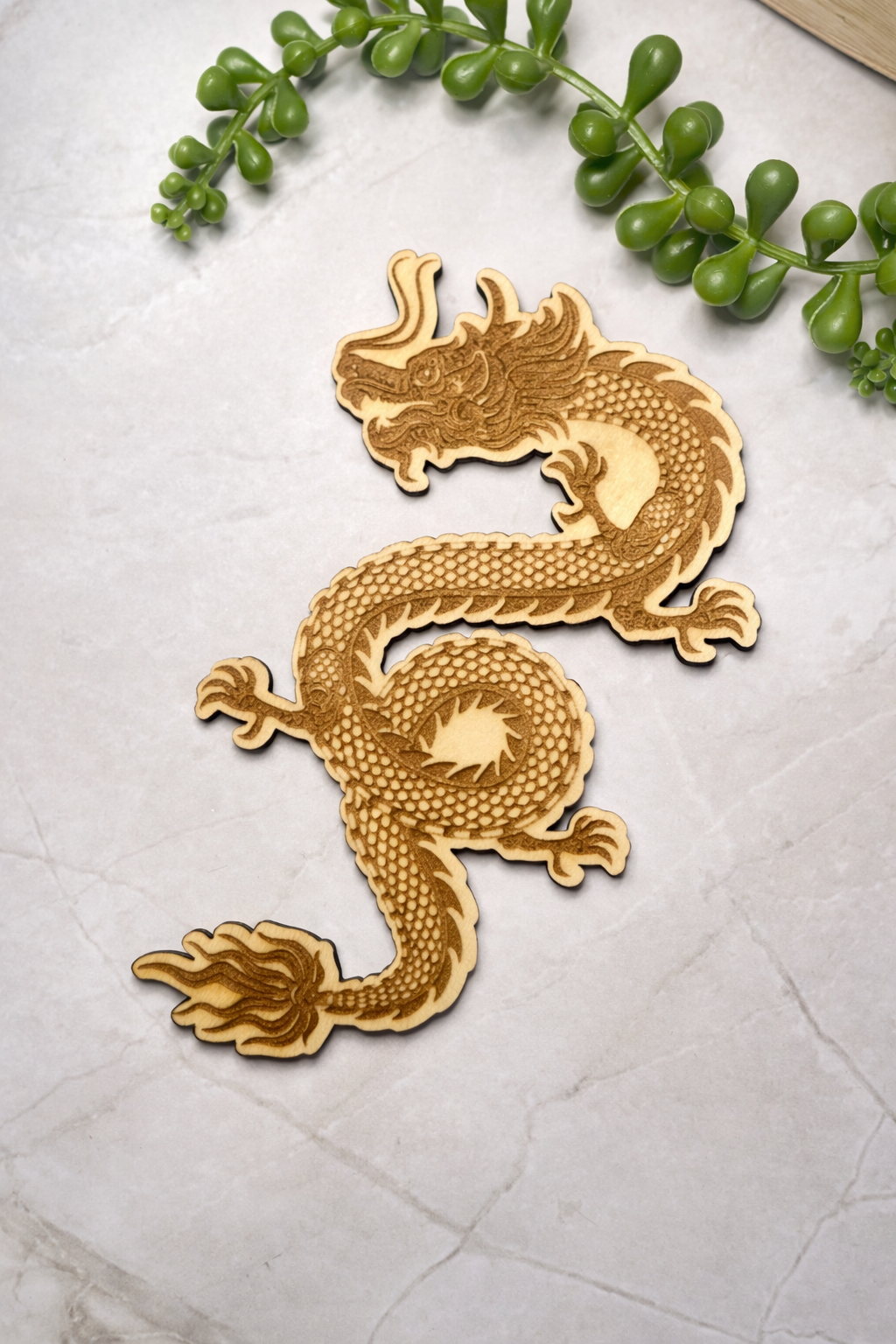 Wooden detailed Chinese dragon bookmark