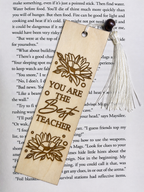 Engraved Wooden Bookmark – “You’re The Best Teacher” – Teacher Appreciation Gift – Rustic Basswood Page Marker with Tassel
