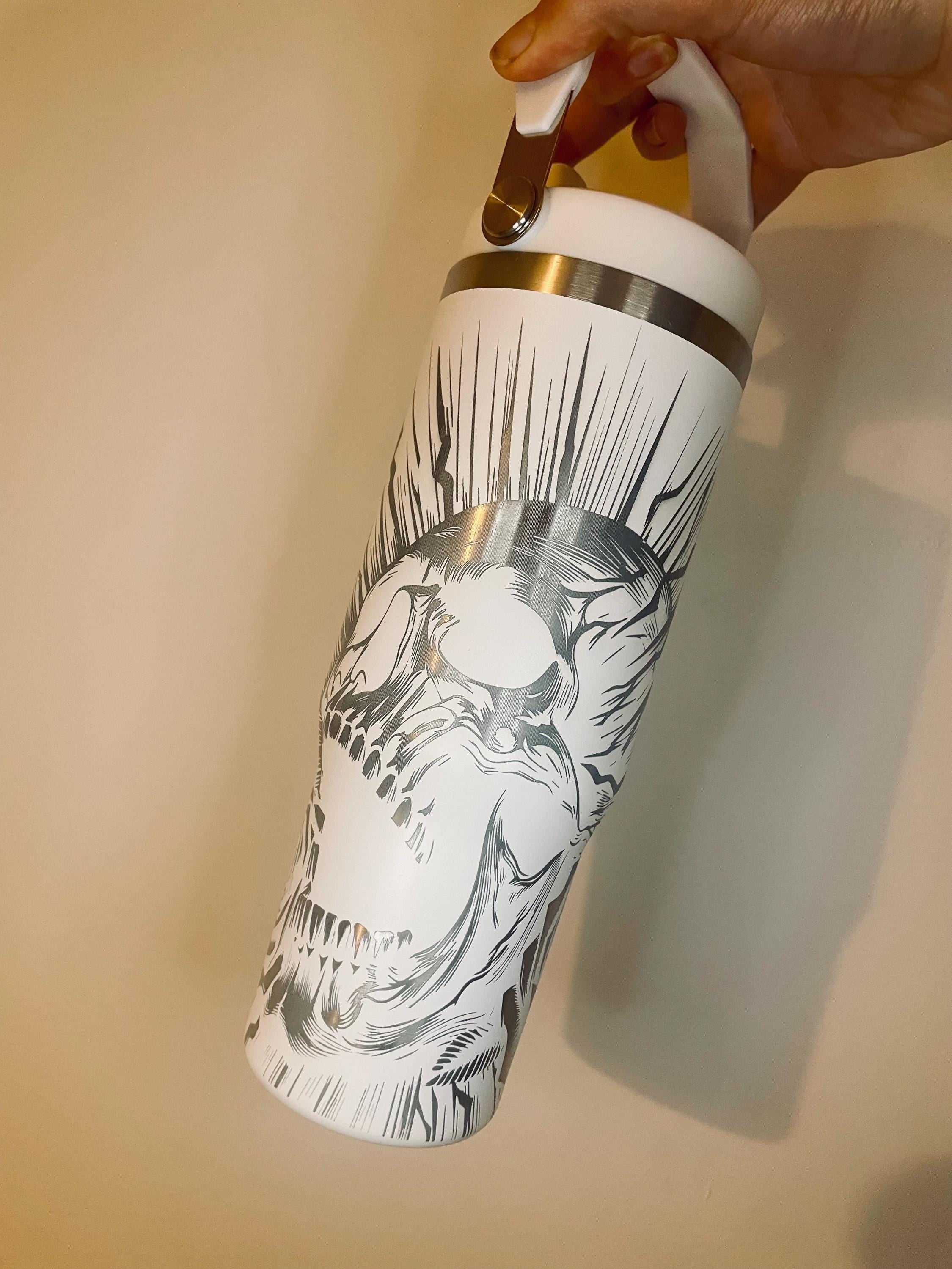 30oz Insulated Tumbler | Full wrap engraved Travel Mug with Handle & Straw | Gift idea