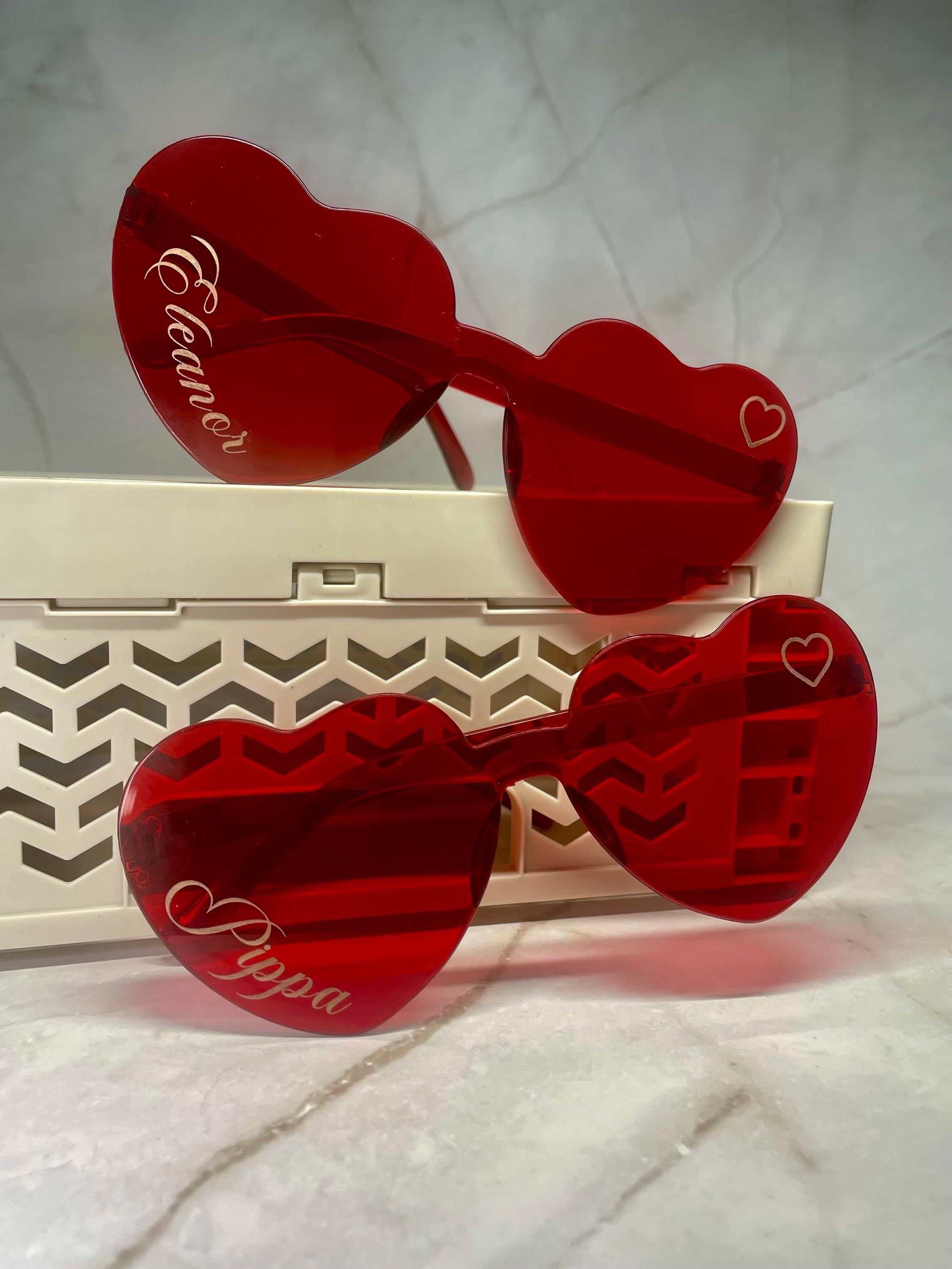 Personalised Heart Glasses - Party - School Leavers